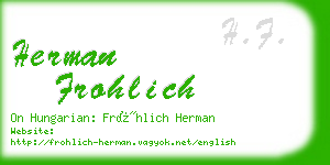 herman frohlich business card